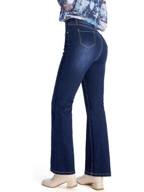 High-Waisted Stretch Flare Jeans for Petite Women - Curvy Bootcut Denim Pants